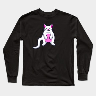 Funny Cat Cartoon Cute Kitten Pet Long Sleeve T-Shirt